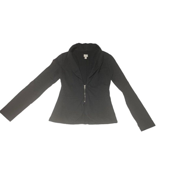 Converse One Star Women's Black Zip Front Blazer Size Small Jacket Coat - Picture 2 of 13